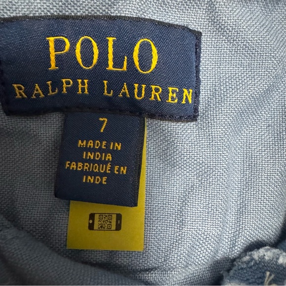 Polo by Ralph Lauren Boys 7 Blue Button-Down Shirt - Picture 2 of 7